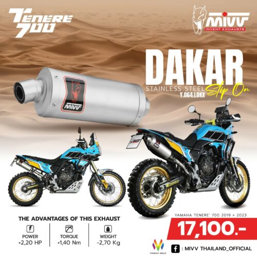 YAMAHA TENERE' 700 2019 & 2024 | SLIP-ON DAKAR STAINLESS STEEL